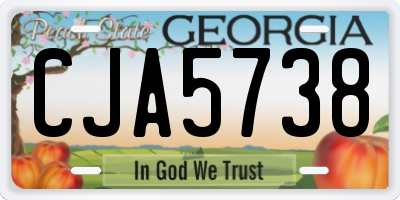 GA license plate CJA5738