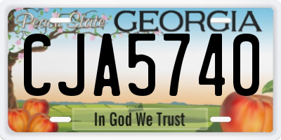 GA license plate CJA5740