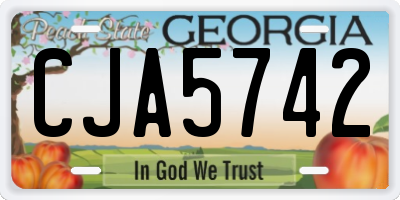 GA license plate CJA5742
