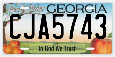 GA license plate CJA5743