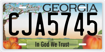 GA license plate CJA5745