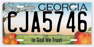 GA license plate CJA5746