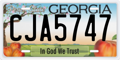 GA license plate CJA5747