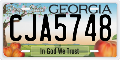GA license plate CJA5748