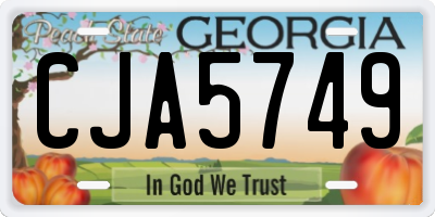 GA license plate CJA5749