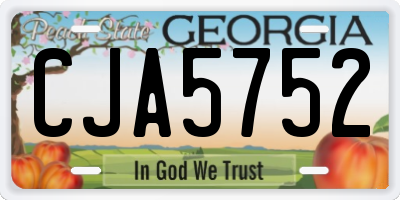 GA license plate CJA5752