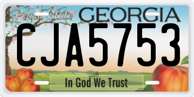 GA license plate CJA5753