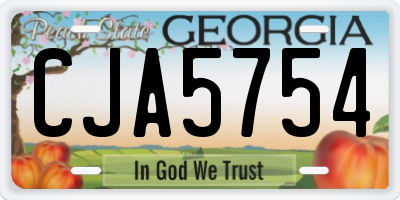 GA license plate CJA5754