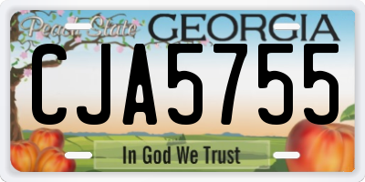 GA license plate CJA5755