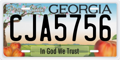 GA license plate CJA5756