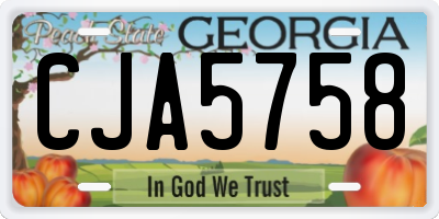 GA license plate CJA5758