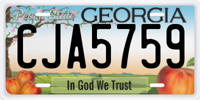 GA license plate CJA5759
