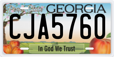 GA license plate CJA5760