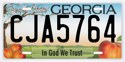 GA license plate CJA5764