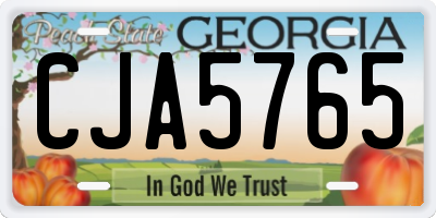 GA license plate CJA5765