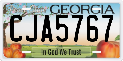 GA license plate CJA5767