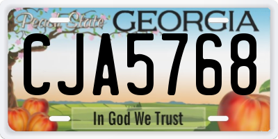 GA license plate CJA5768