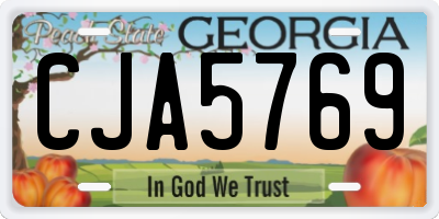 GA license plate CJA5769