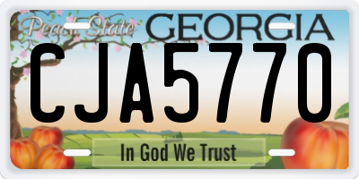 GA license plate CJA5770