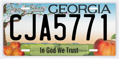 GA license plate CJA5771