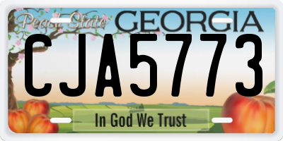 GA license plate CJA5773