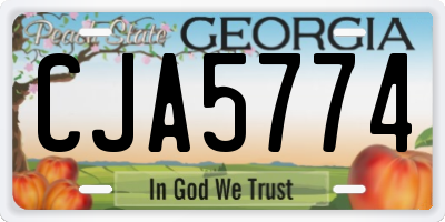 GA license plate CJA5774