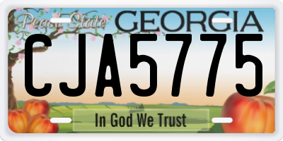 GA license plate CJA5775