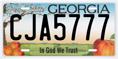 GA license plate CJA5777