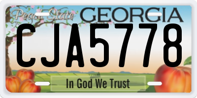 GA license plate CJA5778