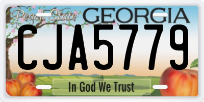 GA license plate CJA5779