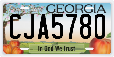 GA license plate CJA5780