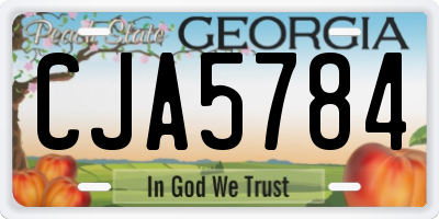 GA license plate CJA5784