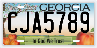 GA license plate CJA5789