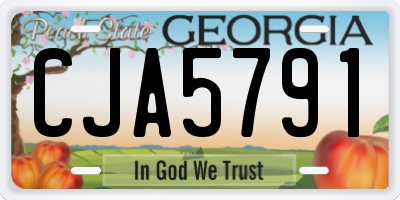 GA license plate CJA5791
