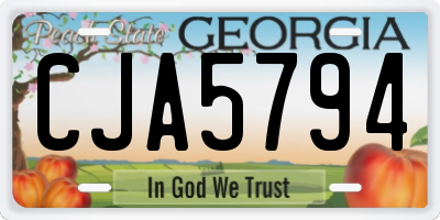 GA license plate CJA5794