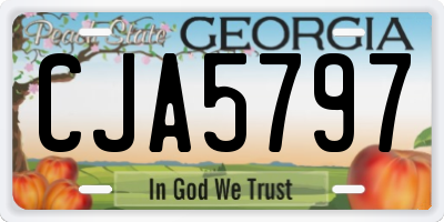 GA license plate CJA5797