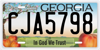 GA license plate CJA5798