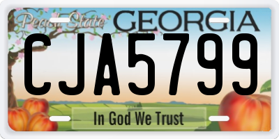 GA license plate CJA5799