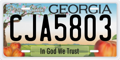 GA license plate CJA5803