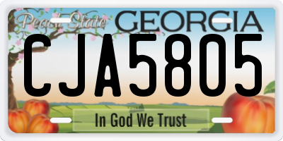 GA license plate CJA5805