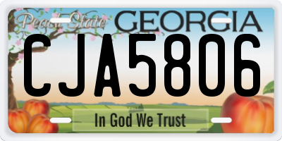 GA license plate CJA5806