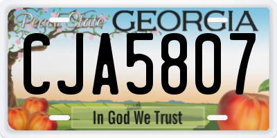 GA license plate CJA5807