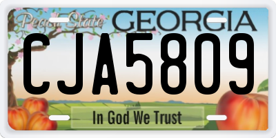 GA license plate CJA5809