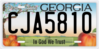 GA license plate CJA5810