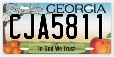 GA license plate CJA5811