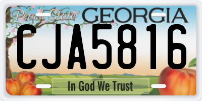 GA license plate CJA5816