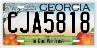 GA license plate CJA5818