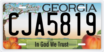 GA license plate CJA5819