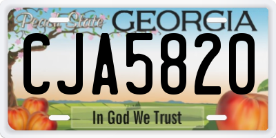 GA license plate CJA5820