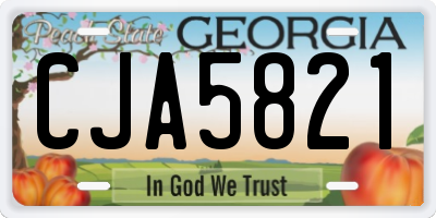 GA license plate CJA5821